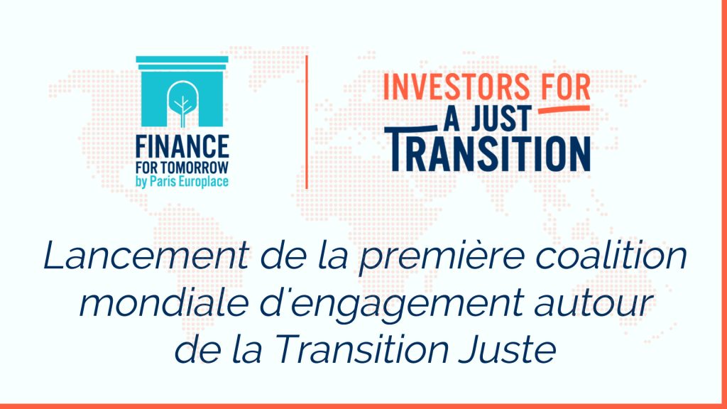 Lancement international de la Coalition « Investors for a Just Transition »