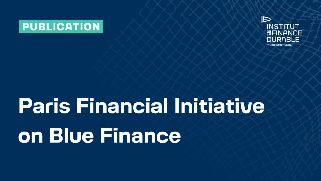 Paris financial center initiatives on blue finance
