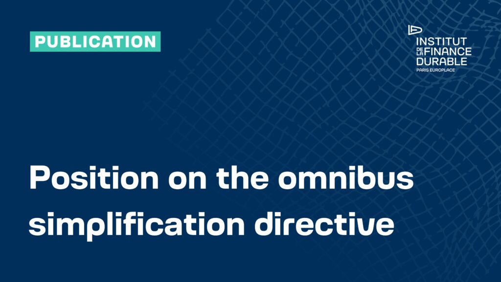Position Paper on the Omnibus simplification directive