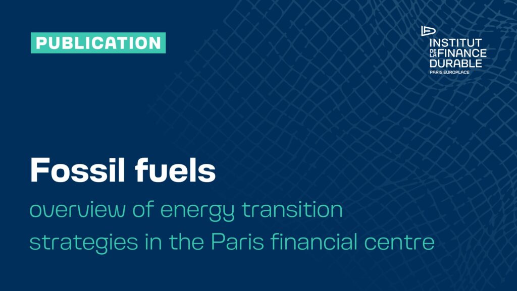 The Institut de la Finance Durable publishes the Panorama of the energy transition strategies of financial players in the Paris marketplace